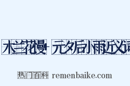 木兰花慢+元夕后小雨近义词是什么意思的图片